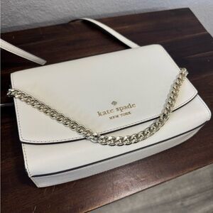 Kate Spade Cream Crossbody Bag with Gold Chain